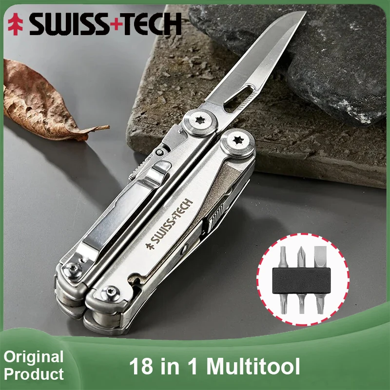 SWISS TECH 18 in 1 Multitool Pliers Folding Multi-functional Tool Pocket Knife Portable EDC Outdoor Fishing Camping Multi-tool
SWISS TECH 18 in 1 Multitool Pliers Folding Multi-functional Tool Pocket Knife Portable EDC Outdoor Fishing Camping Multi-tool