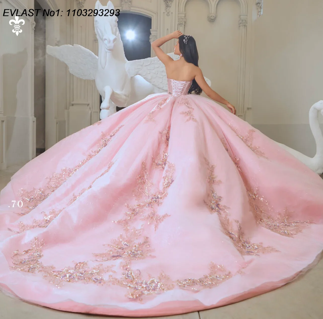 EVLAST розовое платье Quinceanera по индивидуальному заказу, бальное платье, золотой кружевной корсет с аппликацией из бисера, накидка Sweet 16, Vestido De 15 Anos E1Q267
EVLAST розовое платье Quinceanera по индивидуальному заказу, бальное платье, золотой кружевной корсет с аппликацией из бисера, накидка Sweet 16, Vestido De 15 Anos E1Q267
