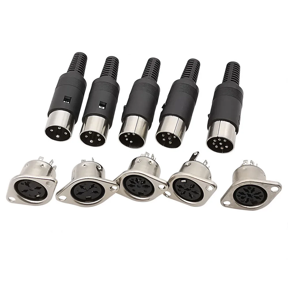 1Pair 3/4/5/6/8Pin DIN Male Plug Connector With Plastic Handle + Female Socket Hulled Panel Mount Chassis Plug Soldering
1Pair 3/4/5/6/8Pin DIN Male Plug Connector With Plastic Handle + Female Socket Hulled Panel Mount Chassis Plug Soldering