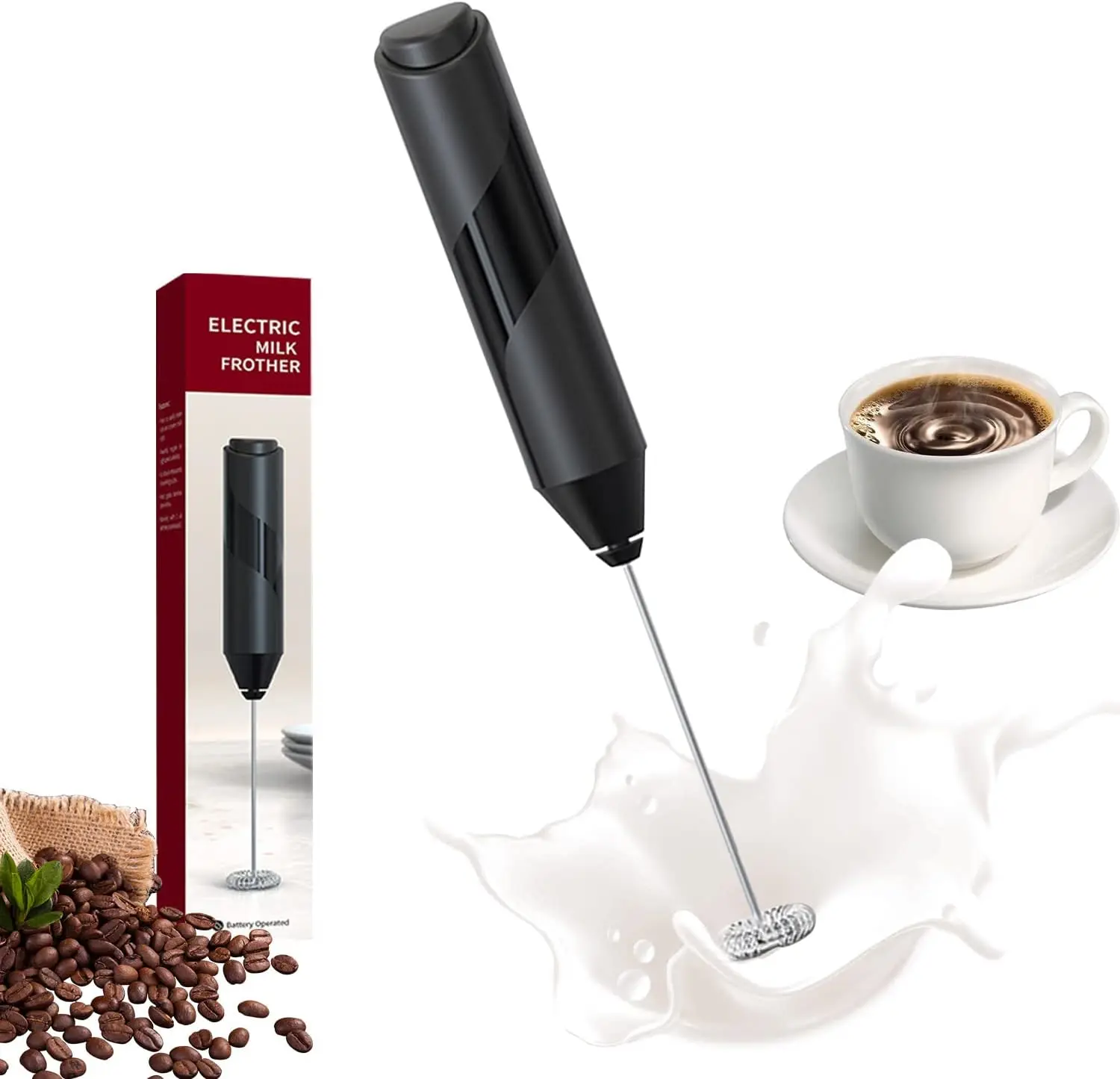 Milk Frother , Battery Powered Foam Maker, Whisked Drink Mixer, Blender For Coffee, Frappe, Latte, Matcha, Hot Chocolate (Black
Milk Frother , Battery Powered Foam Maker, Whisked Drink Mixer, Blender For Coffee, Frappe, Latte, Matcha, Hot Chocolate (Black