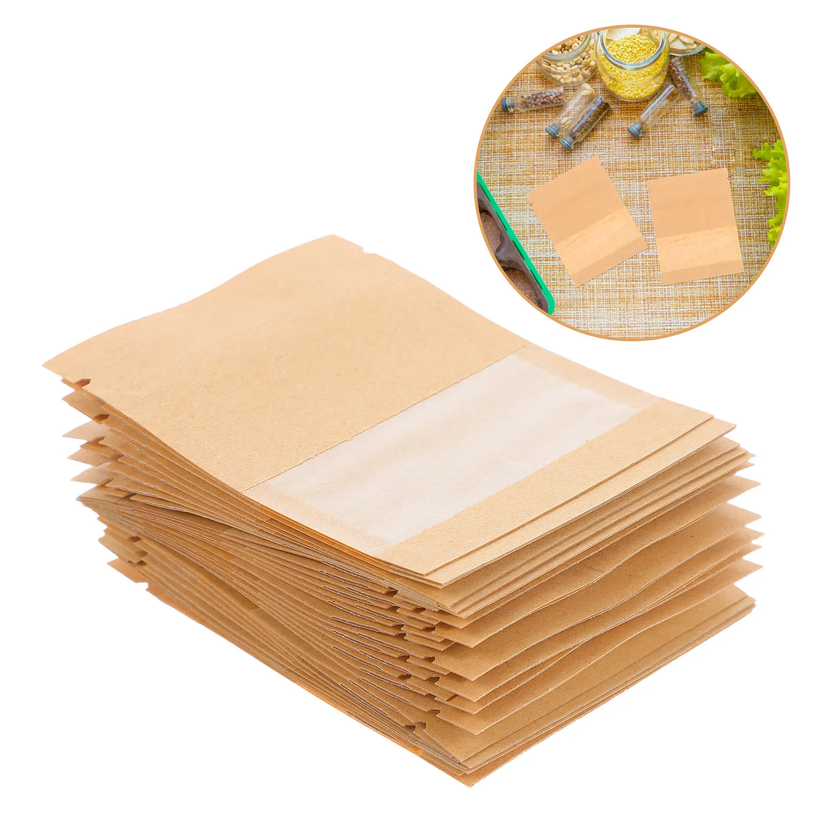 100Pcs Seed Envelopes Small Kraft Paper Sealable Storage Bags Clear Window for Vegetable Flower Seeds Garden Packet
100Pcs Seed Envelopes Small Kraft Paper Sealable Storage Bags Clear Window for Vegetable Flower Seeds Garden Packet
