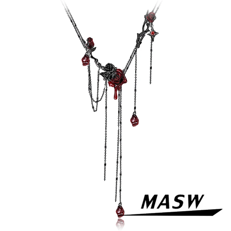 MASW Original Design Hot Cool Style Chain Black Red Flower Necklace For Women Girl Gift 2025 Trend New Fashion Accessories
MASW Original Design Hot Cool Style Chain Black Red Flower Necklace For Women Girl Gift 2025 Trend New Fashion Accessories
