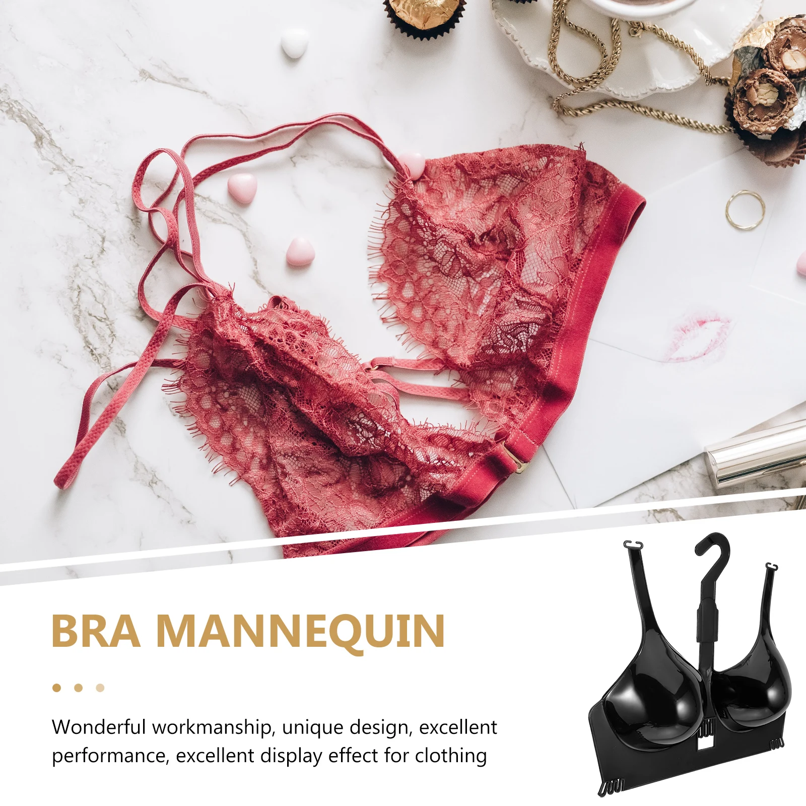 2 Pcs Black Bra Mannequin Display Rack for Women Underwear Shop Lightweight Plastic Lingerie Female Model Hanger Storage
2 Pcs Black Bra Mannequin Display Rack for Women Underwear Shop Lightweight Plastic Lingerie Female Model Hanger Storage