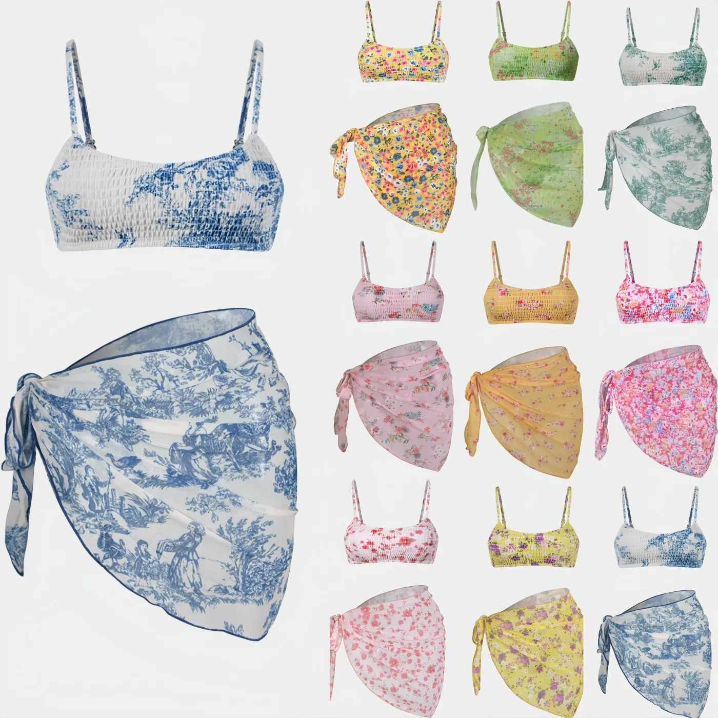 2025 new European and American split bikini three-piece sexy floral wrap skirt beach bikini swimsuit
2025 new European and American split bikini three-piece sexy floral wrap skirt beach bikini swimsuit