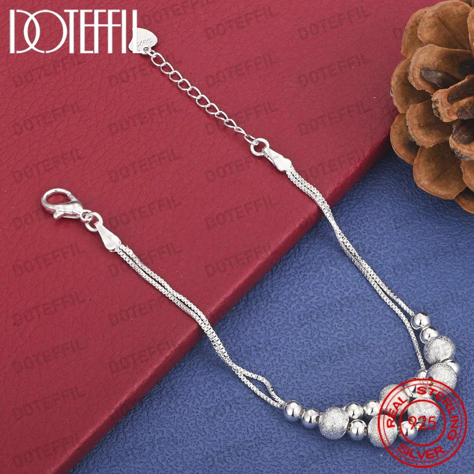 DOTEFFIL 925 Sterling Silver Matte Frosted Bead Box Chain Bracelet Women Jewelry
DOTEFFIL 925 Sterling Silver Matte Frosted Bead Box Chain Bracelet Women Jewelry
