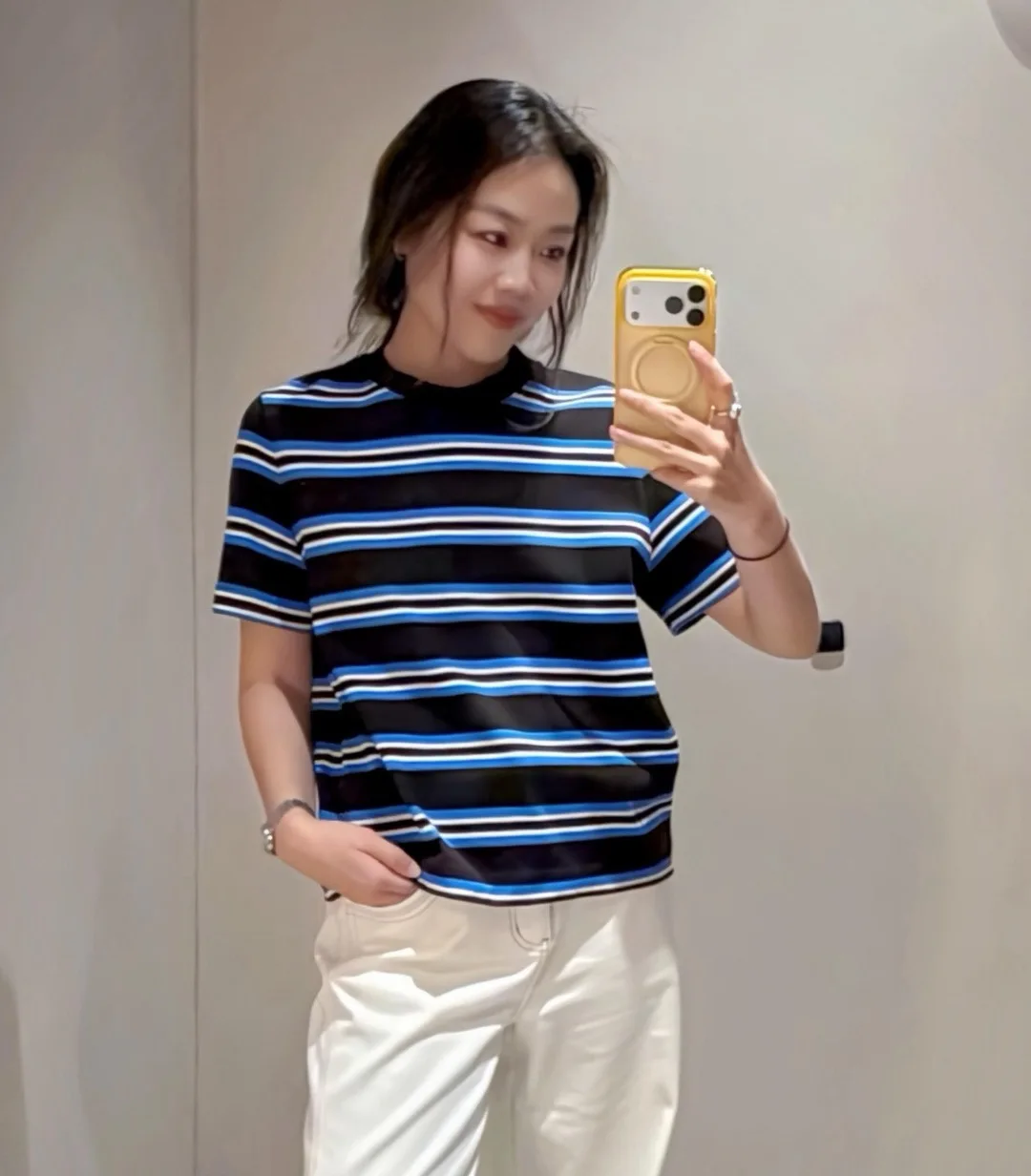 Summer 2026 round Neck Short Sleeve T-Shirt Standard Fit Commute Brown Stripes Loose Women's Regular Length Moisture Wicking
Summer 2026 round Neck Short Sleeve T-Shirt Standard Fit Commute Brown Stripes Loose Women's Regular Length Moisture Wicking