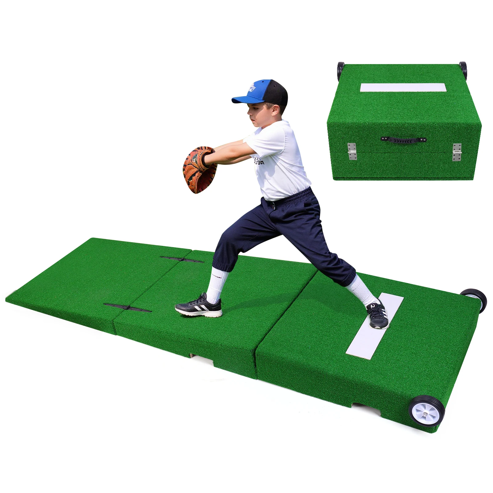 88x28x6 Inch Foldable Pitching Mound with Carry Handle Portable Pitching Mound for Practice Softball Youth Backyard Training
88x28x6 Inch Foldable Pitching Mound with Carry Handle Portable Pitching Mound for Practice Softball Youth Backyard Training