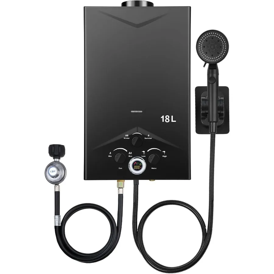 Tankless Water Heater 4.74GPM 18L Outdoor Portable GasHot Water Heaters Instant Propane Water Heater with Digital Display Multi
Tankless Water Heater 4.74GPM 18L Outdoor Portable GasHot Water Heaters Instant Propane Water Heater with Digital Display Multi