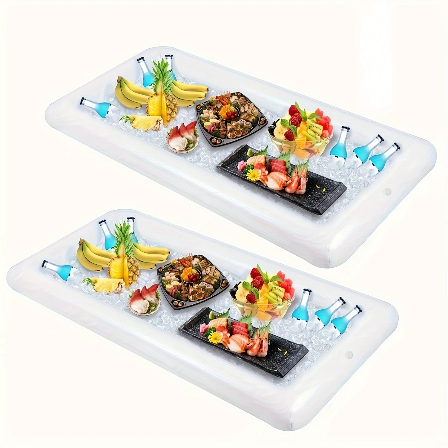 2pcs Inflatable Serving Salad Tray, Food Drink Holder, BBQ Picnic Pool Party Buffet Luau Cooler, With A Drain Plug
2pcs Inflatable Serving Salad Tray, Food Drink Holder, BBQ Picnic Pool Party Buffet Luau Cooler, With A Drain Plug
