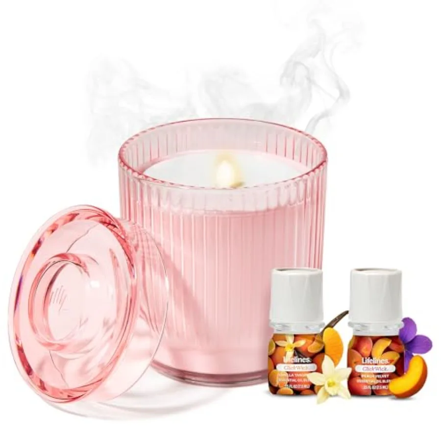 Flameless Candle Aromatherapy Essential Oil Diffuser with 2 ClickWick Essential Oil Blends - Cordless and Waterless Diffuser fo
Flameless Candle Aromatherapy Essential Oil Diffuser with 2 ClickWick Essential Oil Blends - Cordless and Waterless Diffuser fo