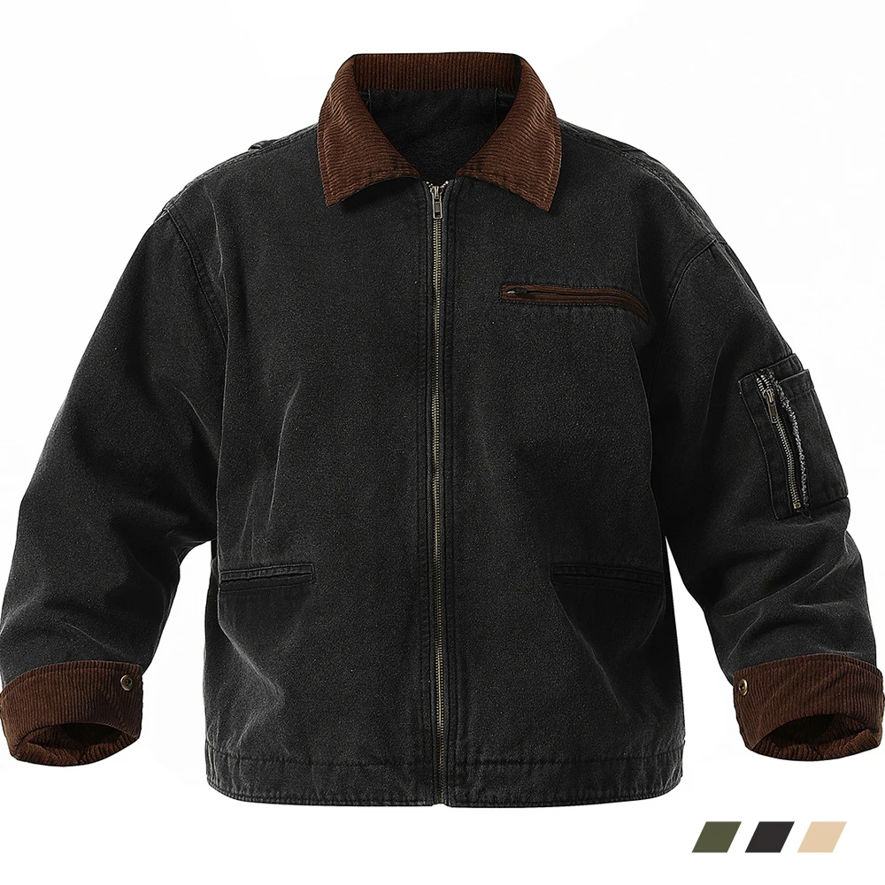 Vintage Chore Coat Men Work Jacket 100% Cotton Loose Fashion Streetwear Motorcycle Zipper Jackets High Quality Lapel Canvas Tops
Vintage Chore Coat Men Work Jacket 100% Cotton Loose Fashion Streetwear Motorcycle Zipper Jackets High Quality Lapel Canvas Tops