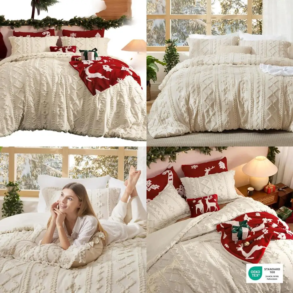 Queen Size Boho Comforter Set - Beige Shabby Chic Embroidered Bedding, 3-Piece Soft Jacquard Farmhouse Style, Perfect Gift for W
Queen Size Boho Comforter Set - Beige Shabby Chic Embroidered Bedding, 3-Piece Soft Jacquard Farmhouse Style, Perfect Gift for W