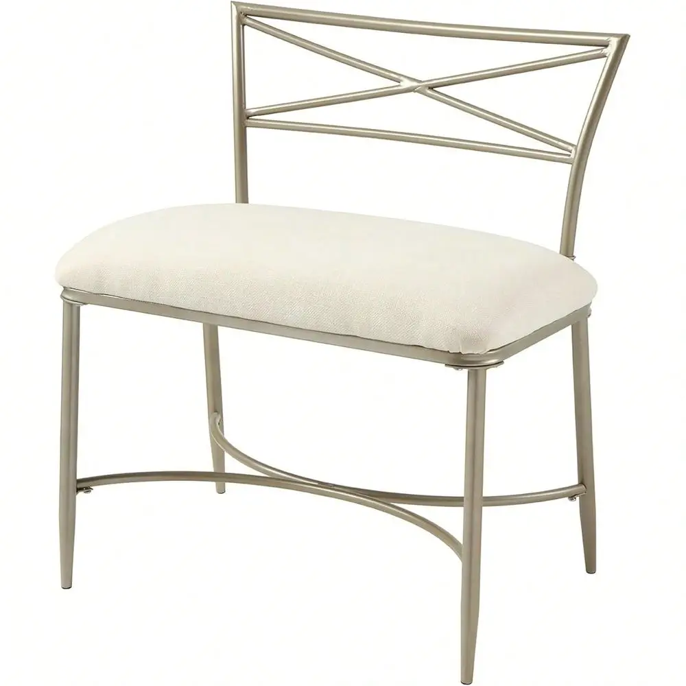 Deco Gold Vanity Stool White holstered Seat, Sturdy Iron Frame, Glam Makeup Stool For Bedroom, Bathroom, Or Vanity Supports 3
Deco Gold Vanity Stool White holstered Seat, Sturdy Iron Frame, Glam Makeup Stool For Bedroom, Bathroom, Or Vanity Supports 3