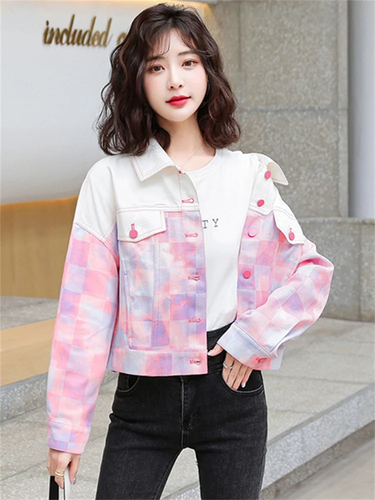 Women's Denim Short Jacket Spring Autumn 2026 New Style Versatile Print Top Loose Color Block Jacket Button Detail
Women's Denim Short Jacket Spring Autumn 2026 New Style Versatile Print Top Loose Color Block Jacket Button Detail