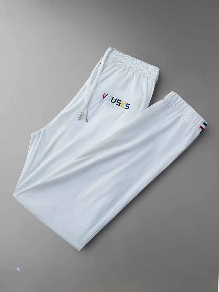 Ice Silk Smooth Lightweight White Sports Pants Men's Slim Fit Elastic Casual Trousers Nine Points Belted Summer Leisure
Ice Silk Smooth Lightweight White Sports Pants Men's Slim Fit Elastic Casual Trousers Nine Points Belted Summer Leisure