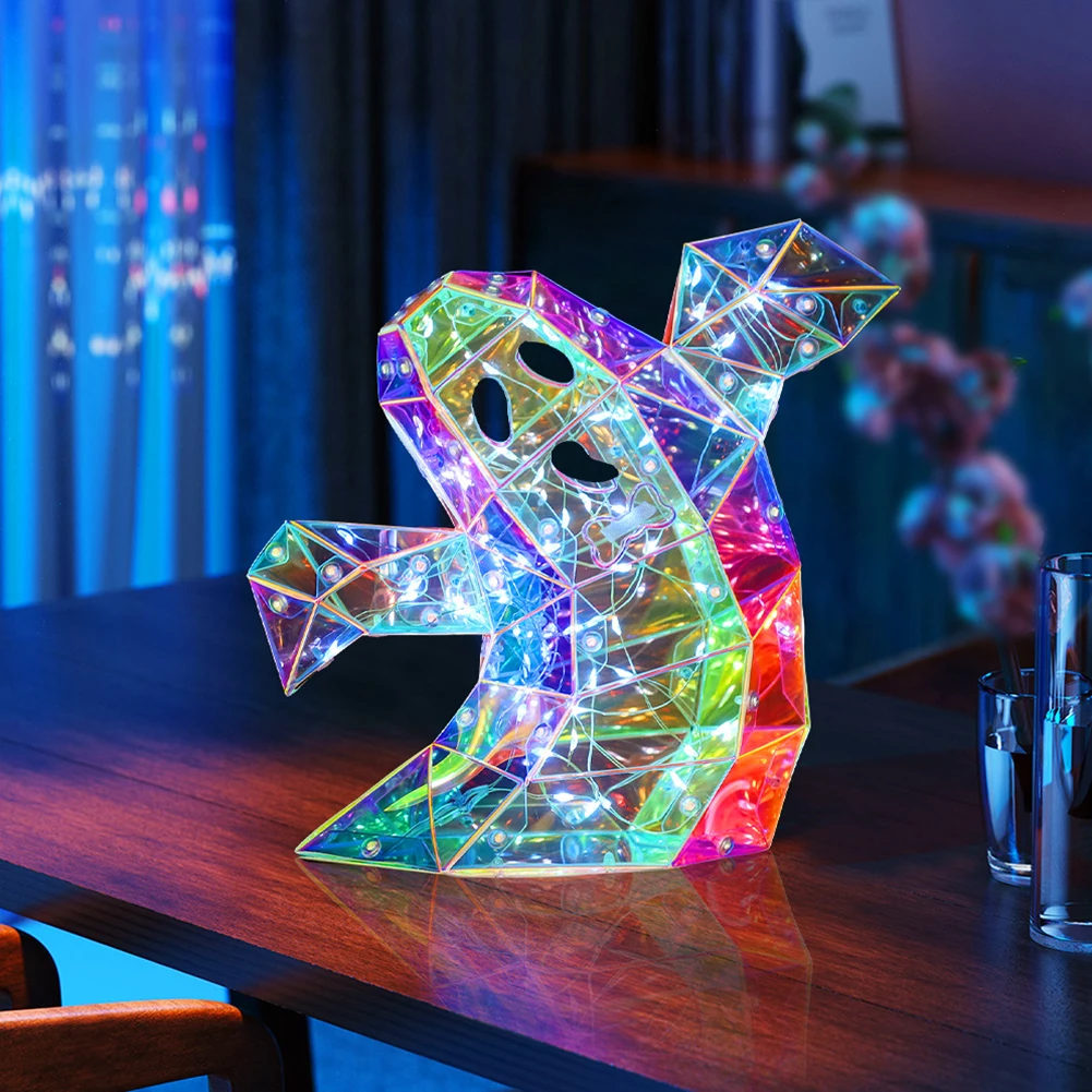 Halloween Prismatic Ghost Iridescent Ghost Decor Glow Ghost Shining Led Lighs Festival Party Decoration Scary Atmosphere Prop
Halloween Prismatic Ghost Iridescent Ghost Decor Glow Ghost Shining Led Lighs Festival Party Decoration Scary Atmosphere Prop