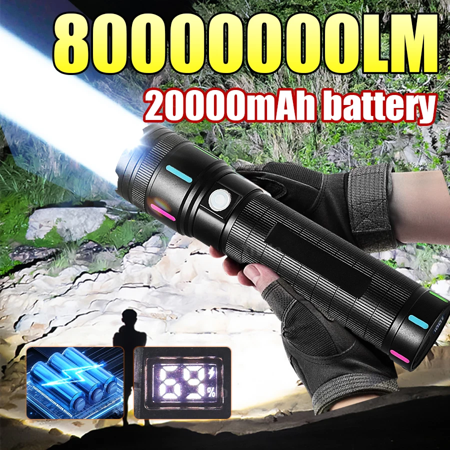 800000000LM Мощный фонарик Самый мощный перезаряжаемый тактический фонарь дальнего действия 5000 м Портативная лампа Кемпинговый фонарь
800000000LM Мощный фонарик Самый мощный перезаряжаемый тактический фонарь дальнего действия 5000 м Портативная лампа Кемпинговый фонарь