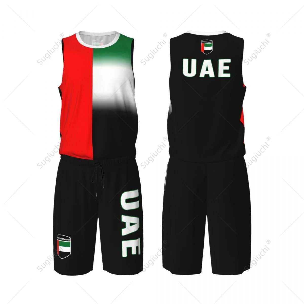 Men United Arab Emirates Flag Basketball Jersey Set Mesh Shirt & Pants Sleeveless Exclusive Team-up Custom Name Nunber Unisex
Men United Arab Emirates Flag Basketball Jersey Set Mesh Shirt & Pants Sleeveless Exclusive Team-up Custom Name Nunber Unisex