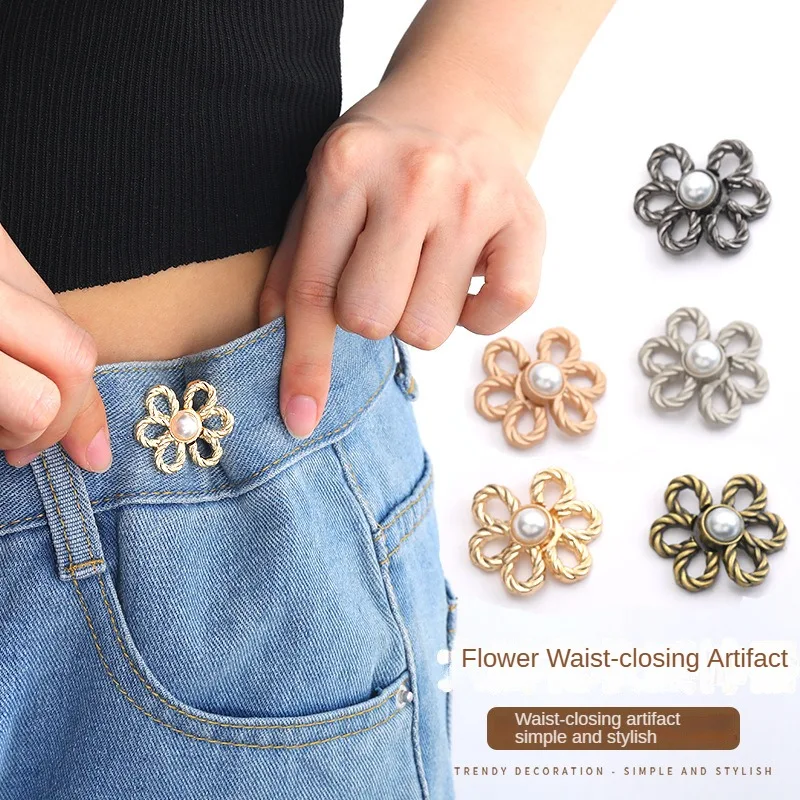 New Handmade Flowers Pants Button Waist Tightening Clip Adjustable Clasp for Jeans Detachable Buckle Pin Accessories Skirt Women
New Handmade Flowers Pants Button Waist Tightening Clip Adjustable Clasp for Jeans Detachable Buckle Pin Accessories Skirt Women