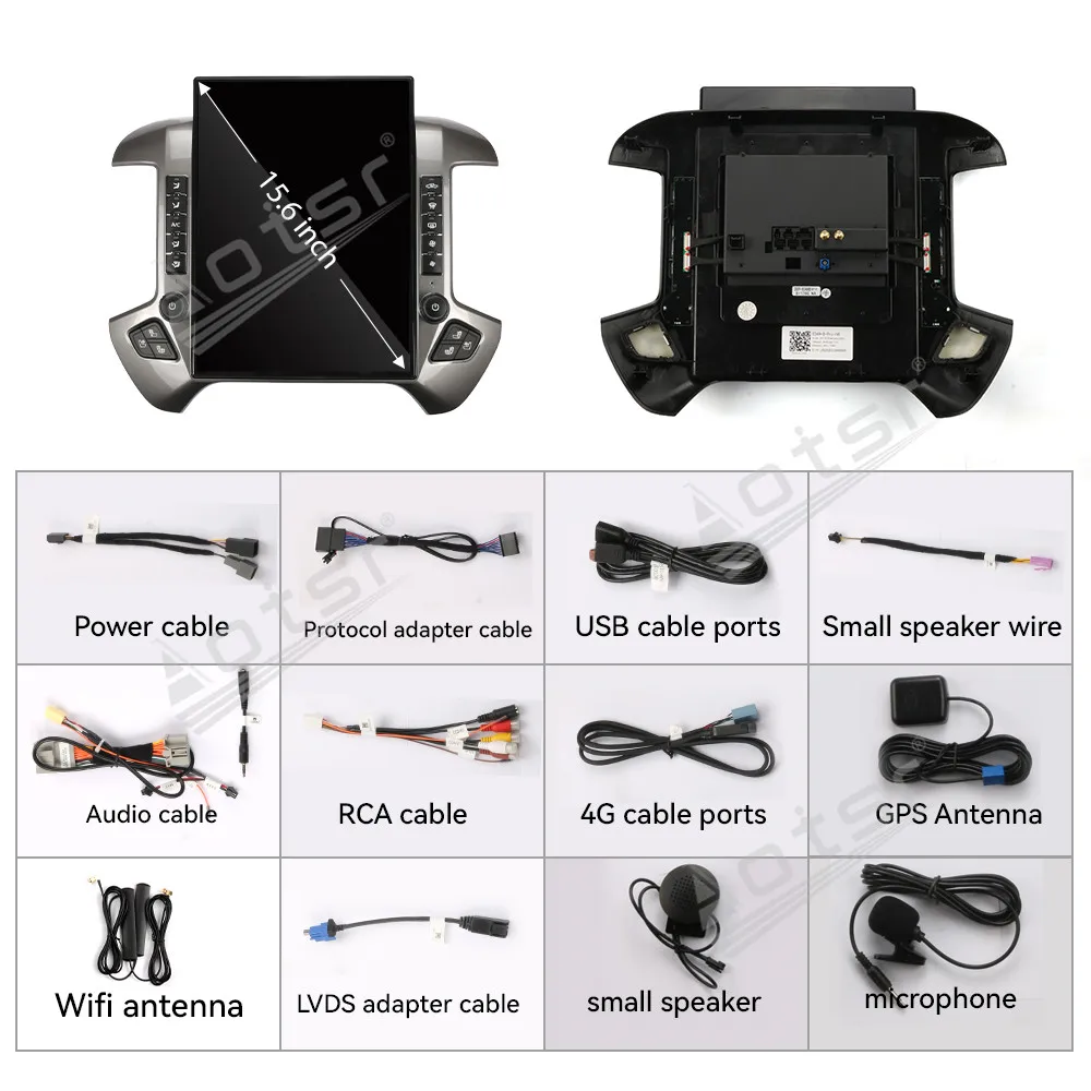 15.6 Inch Multimedia Player Touch Screen Car Radio For Chevrolet Silverado 2014-2019 Silver Frame Stereo GPS Navigation Carplay
15.6 Inch Multimedia Player Touch Screen Car Radio For Chevrolet Silverado 2014-2019 Silver Frame Stereo GPS Navigation Carplay