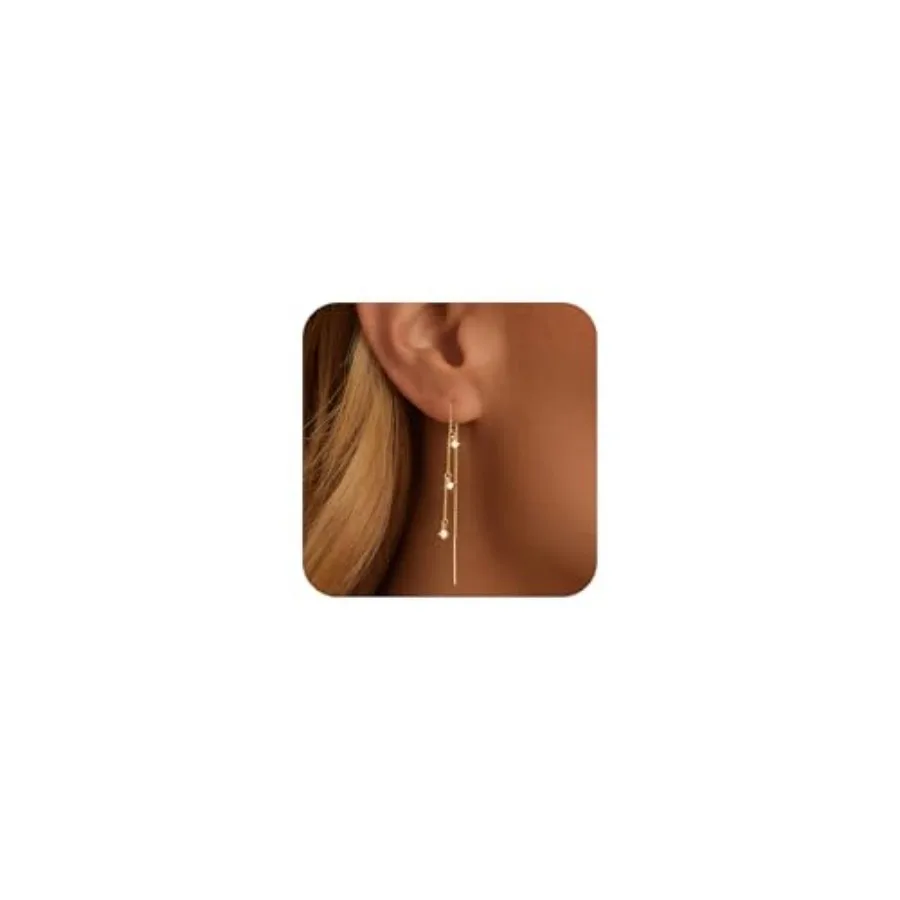 Gold Dangle Earrings for Women Non Tarnish 4K Gold Plated Drop Wedding Hypallergenic Earring Dainty Long Hanging Chain CZ Pearl
Gold Dangle Earrings for Women Non Tarnish 4K Gold Plated Drop Wedding Hypallergenic Earring Dainty Long Hanging Chain CZ Pearl