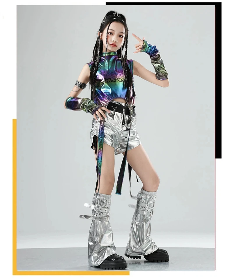 Детский костюм для джазовых танцев, лазерная лента, сладкий и крутой подиум для девочек, костюм для групповых выступлений для девочек
Детский костюм для джазовых танцев, лазерная лента, сладкий и крутой подиум для девочек, костюм для групповых выступлений для девочек