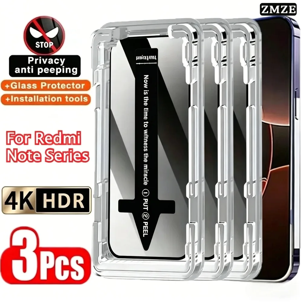 3Pcs Dust Free Installation Privacy Tempered Glass for Xiaomi Redmi Note 15 14 13 Series Tempered Glass for Redmi 15 Pro Plus
3Pcs Dust Free Installation Privacy Tempered Glass for Xiaomi Redmi Note 15 14 13 Series Tempered Glass for Redmi 15 Pro Plus