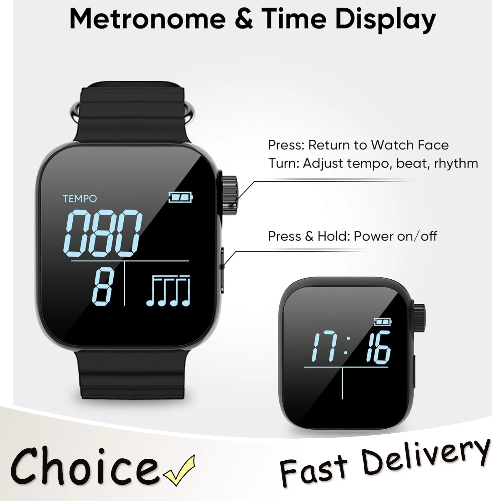 Wearable Vibrating Metronome 40-240 Bpm Smart Instruments Pulse Beat Counting Watch For All Guitar Piano Drums Music Instrument
Wearable Vibrating Metronome 40-240 Bpm Smart Instruments Pulse Beat Counting Watch For All Guitar Piano Drums Music Instrument