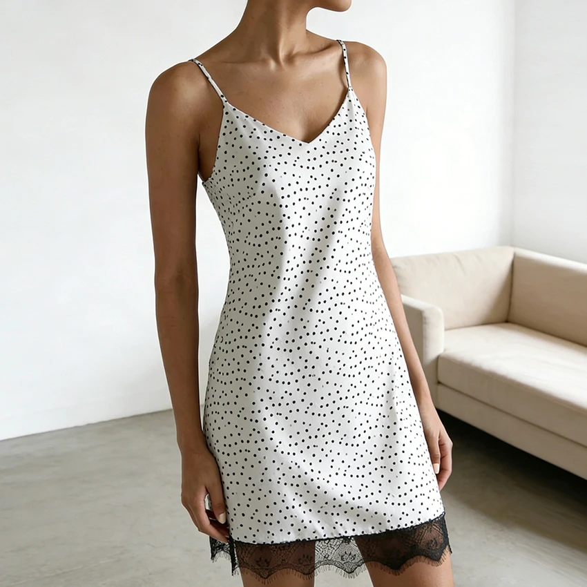 Hiloc Sexy Polka Dot Loose Nightgown Casual Lace Spaghetti Strap Sleep Dress Female Home Loose Backless Robe Loungewear 2026
Hiloc Sexy Polka Dot Loose Nightgown Casual Lace Spaghetti Strap Sleep Dress Female Home Loose Backless Robe Loungewear 2026