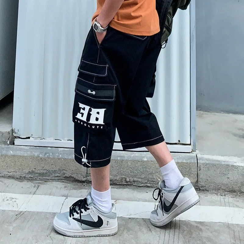 Summer Men's Cargo Calf Length Pants Multi-pockets Drawstring Straight Bermuda Shorts High Street Hip Hop Overalls Men Clothing
Summer Men's Cargo Calf Length Pants Multi-pockets Drawstring Straight Bermuda Shorts High Street Hip Hop Overalls Men Clothing