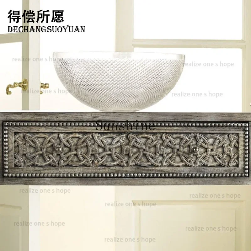 French retro solid wood contrasting color creative engraved storage storage entrance foyer decorative cabinet
French retro solid wood contrasting color creative engraved storage storage entrance foyer decorative cabinet