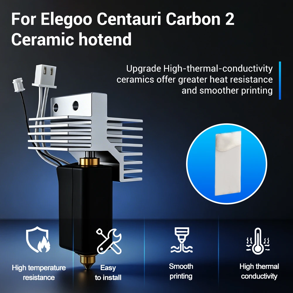 Upgrade Elegoo CC 2 Hotend 0.2/0.4/0.6/0.8mm Assembled Extruder Hotend Kit for Elegoo Centauri Carbon 2 Hotend / Centauri Nozzle
Upgrade Elegoo CC 2 Hotend 0.2/0.4/0.6/0.8mm Assembled Extruder Hotend Kit for Elegoo Centauri Carbon 2 Hotend / Centauri Nozzle