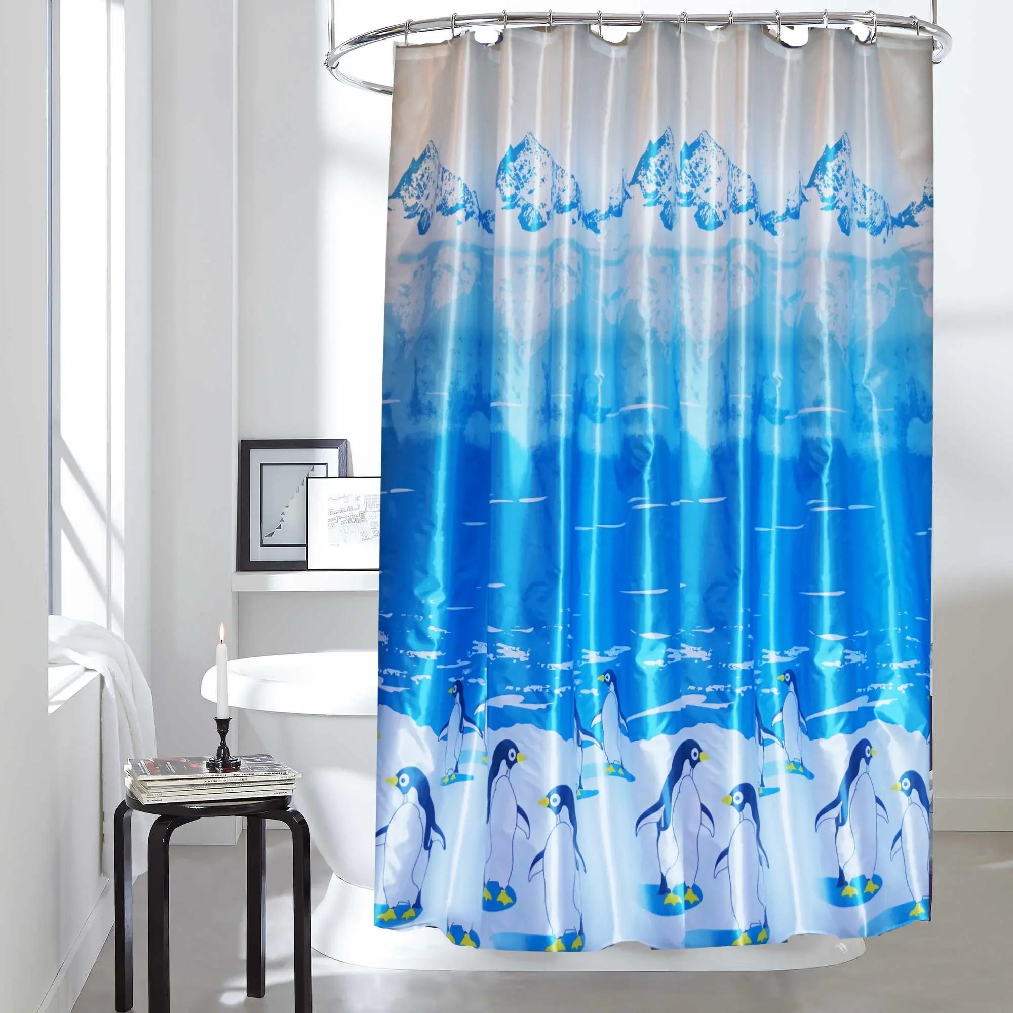 100% Polyester Fabric Shower Curtains, Waterproof, Soft all season, Anti-mildew, hanging rings are provided, 72"x72" fit most US showers.
100% Polyester Fabric Shower Curtains, Waterproof, Soft all season, Anti-mildew, hanging rings are provided, 72"x72" fit most US showers.