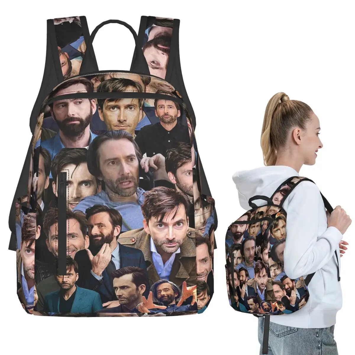 David Tennant Photo Collage Backpack Student BookBag Children School Bag Laptop Shoulder Bags Men Women
David Tennant Photo Collage Backpack Student BookBag Children School Bag Laptop Shoulder Bags Men Women
