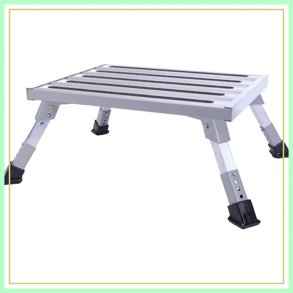 Adjustable RV Step Stool, 1500 lbs Capacity Folding Ladder, Non-Slip Aluminum Platform for Truck Trailer Outdoor Use, 19x14.3 in
Adjustable RV Step Stool, 1500 lbs Capacity Folding Ladder, Non-Slip Aluminum Platform for Truck Trailer Outdoor Use, 19x14.3 in