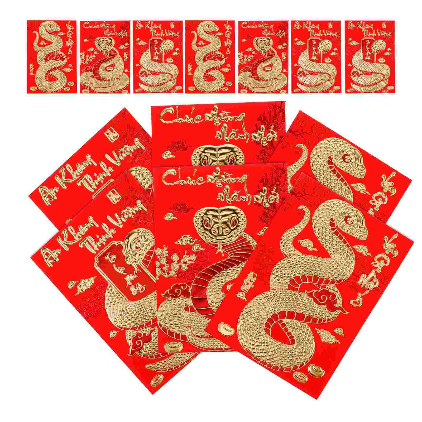 18 Pcs Year of The Snake Spring Festival Red Envelope Decorations Luck Money Bag Pouch Vietnamese New Pocket Paper Emvelope
18 Pcs Year of The Snake Spring Festival Red Envelope Decorations Luck Money Bag Pouch Vietnamese New Pocket Paper Emvelope