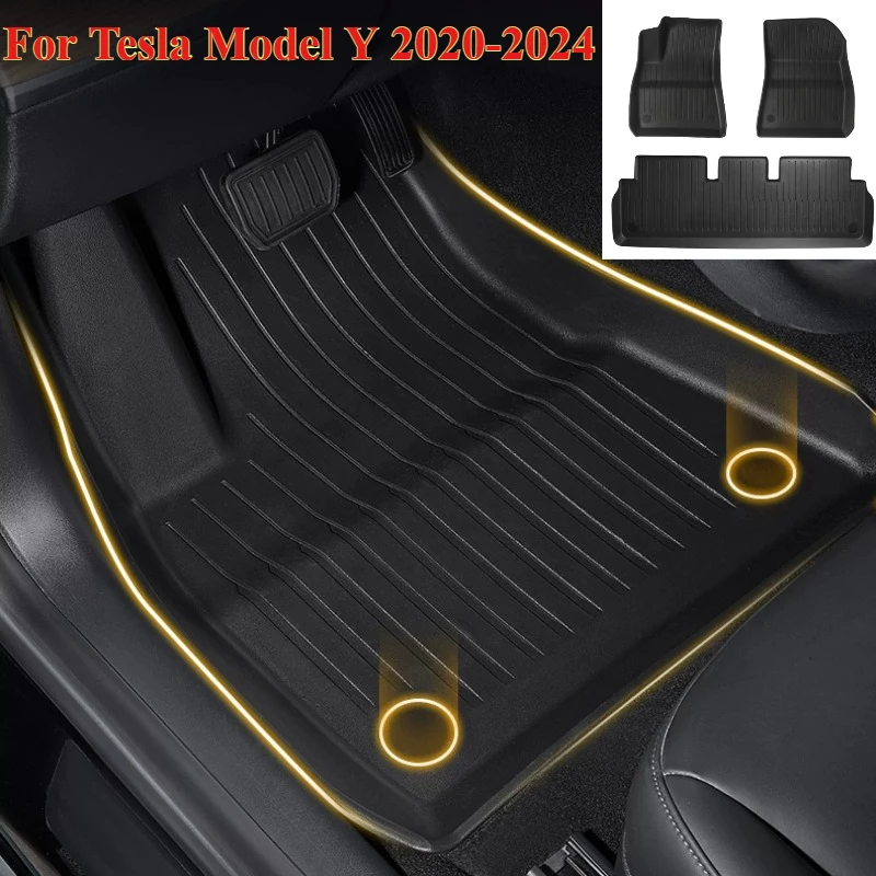 3PCS Floor Mats for Tesla Model Y 2020-2024 All Weather Front Second Row Seat Back Pad Trunk Mat Car Interior Accessories
3PCS Floor Mats for Tesla Model Y 2020-2024 All Weather Front Second Row Seat Back Pad Trunk Mat Car Interior Accessories