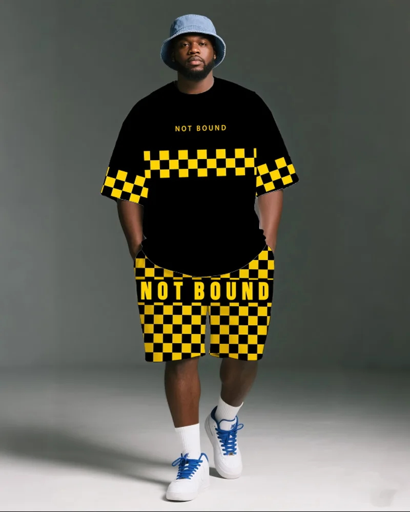 Мужская футболка большого и высокого размера S-9XL в стиле хип-хоп с короткими рукавами и шортами, комплект из двух предметов 
Мужская футболка большого и высокого размера S-9XL в стиле хип-хоп с короткими рукавами и шортами, комплект из двух предметов