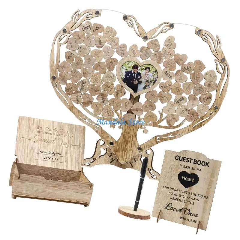 U2JC Exquisite Handmade Wedding Souvenir Guest Book Contains 80 Wooden Hearts
U2JC Exquisite Handmade Wedding Souvenir Guest Book Contains 80 Wooden Hearts