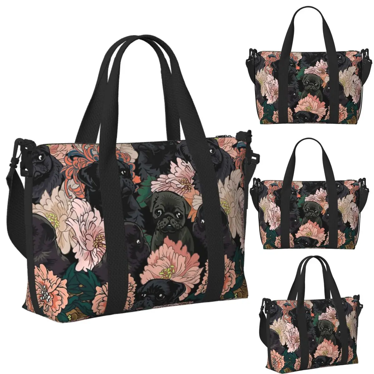 Custom Because Black Pug Beach Travel Bag Large Capacity Tote Bags for Gym Sport Women Shopping Duffle Shoulder Bag
Custom Because Black Pug Beach Travel Bag Large Capacity Tote Bags for Gym Sport Women Shopping Duffle Shoulder Bag
