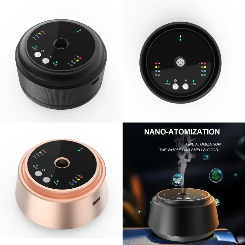 Portable Aluminum Alloy Cordless Automatic Scent Machine Wireless Low Noise Car Air Aroma Diffuser
Portable Aluminum Alloy Cordless Automatic Scent Machine Wireless Low Noise Car Air Aroma Diffuser