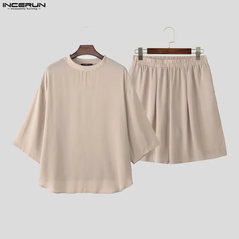 INCERUN Men's Sets Solid Color Loose O-neck 3/4 Sleeve T Shirt Shorts Two Piece Sets Streetwear 2026 Fashion Men Matching Sets
INCERUN Men's Sets Solid Color Loose O-neck 3/4 Sleeve T Shirt Shorts Two Piece Sets Streetwear 2026 Fashion Men Matching Sets
