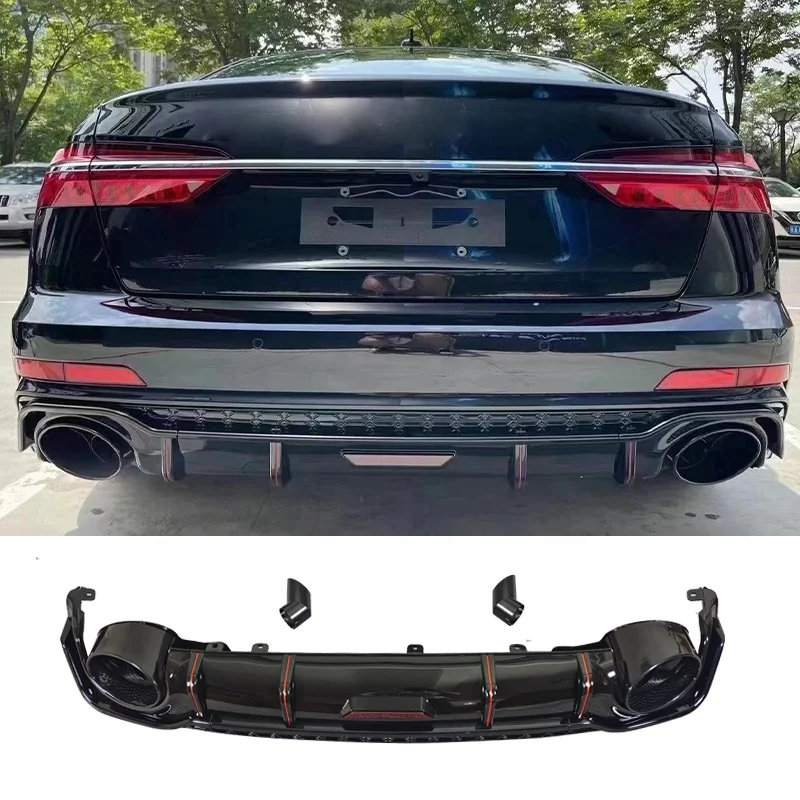 2019-2023 задний диффузор RS6 для Audi A6 C8, аксессуары, обновление до заднего бампера RS6 с хвостовой трубой
2019-2023 задний диффузор RS6 для Audi A6 C8, аксессуары, обновление до заднего бампера RS6 с хвостовой трубой