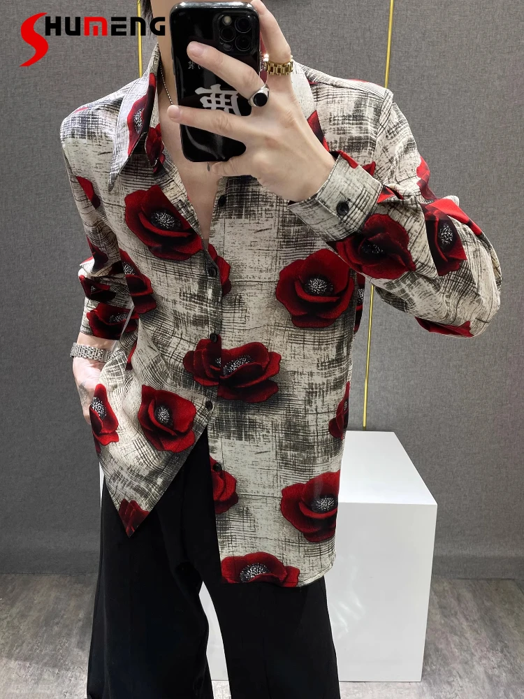 High-end Design Rose Shirts Men's 2025 Summer New Trendy Ice Silk Loose Comfort Shoulder Pad Shirt Male Fashion Long Sleeve Tops
High-end Design Rose Shirts Men's 2025 Summer New Trendy Ice Silk Loose Comfort Shoulder Pad Shirt Male Fashion Long Sleeve Tops
