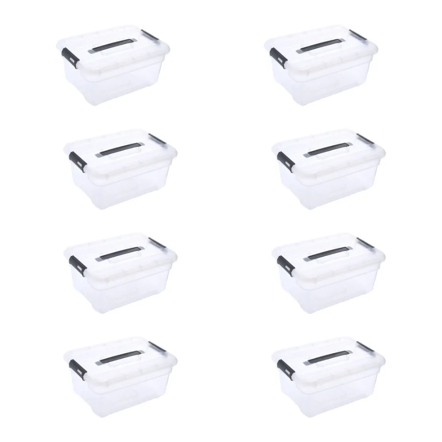 Clear Plastic Storage Boxes with Latching Lids, Stackable Organizer for Home Office Kitchen, Transparent 13.7 Qt Capacity, BPA-
Clear Plastic Storage Boxes with Latching Lids, Stackable Organizer for Home Office Kitchen, Transparent 13.7 Qt Capacity, BPA-