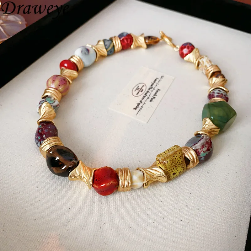 Draweye Ceramics Necklaces for Women Palace Style Vintage Chokers Jewelry Korean Fashion Elegant Hyperbole Collares Para Mujer
Draweye Ceramics Necklaces for Women Palace Style Vintage Chokers Jewelry Korean Fashion Elegant Hyperbole Collares Para Mujer