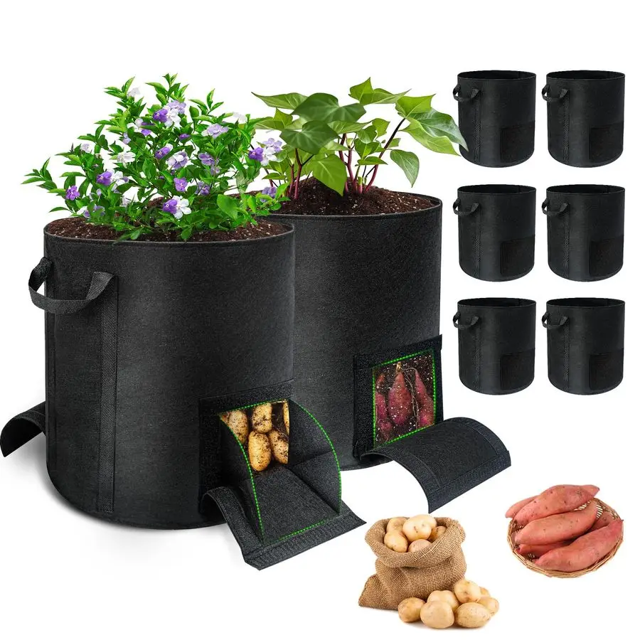 Pcs 15 Gallon Potato Grow Bags with Harvest amp Visible Windows, Thickened Nonwoven Fabric Potato Planter,Potato Growing Contain
Pcs 15 Gallon Potato Grow Bags with Harvest amp Visible Windows, Thickened Nonwoven Fabric Potato Planter,Potato Growing Contain