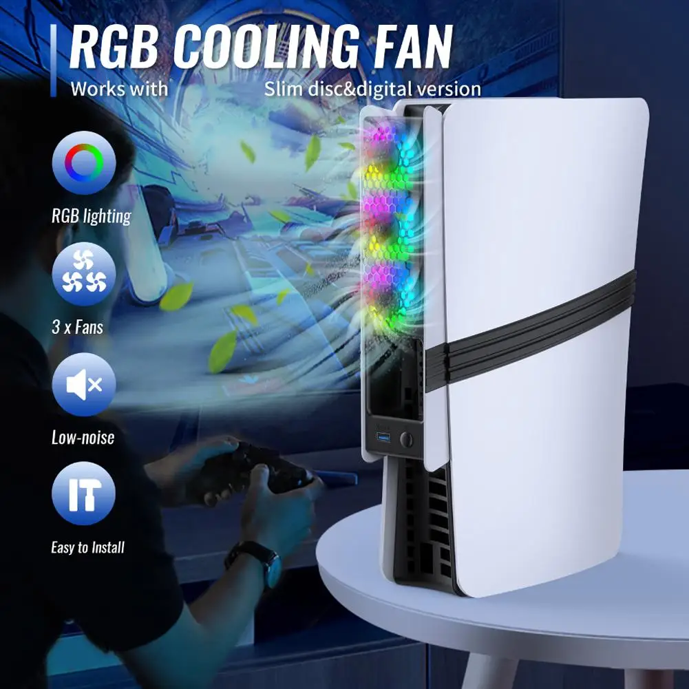 For Slim / Pro Cooling Fan With Colorful Light For 5 Slim Disc And Digital Editions Cooling System Cooler N7x4
For Slim / Pro Cooling Fan With Colorful Light For 5 Slim Disc And Digital Editions Cooling System Cooler N7x4