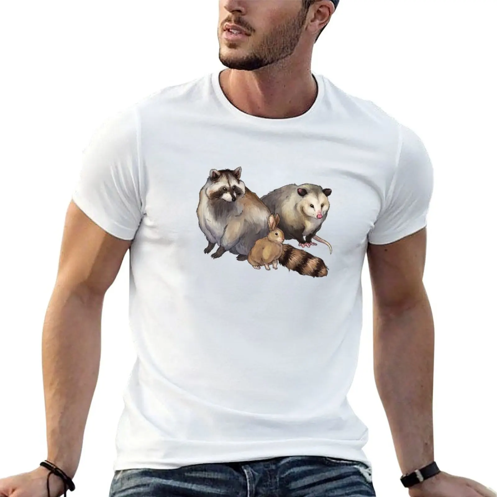 Critter Friends (Raccoon, Rabbit, and Opossum) T-Shirt g man t shirts for men t shirt man plain T-Shirt
Critter Friends (Raccoon, Rabbit, and Opossum) T-Shirt g man t shirts for men t shirt man plain T-Shirt
