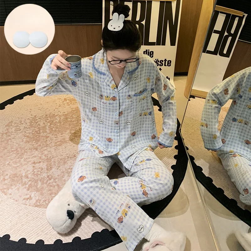 Adorable Cartoon Character Sleepwear Set Women's Long Sleeve Loose Home Clothes Casual Cloud Cotton Spring Autumn
Adorable Cartoon Character Sleepwear Set Women's Long Sleeve Loose Home Clothes Casual Cloud Cotton Spring Autumn